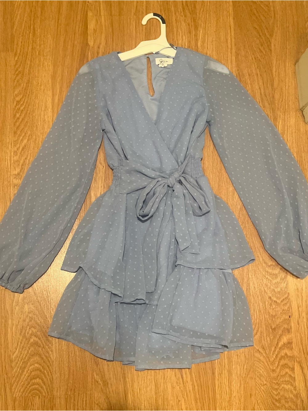 Light Blue Polkadot Dress